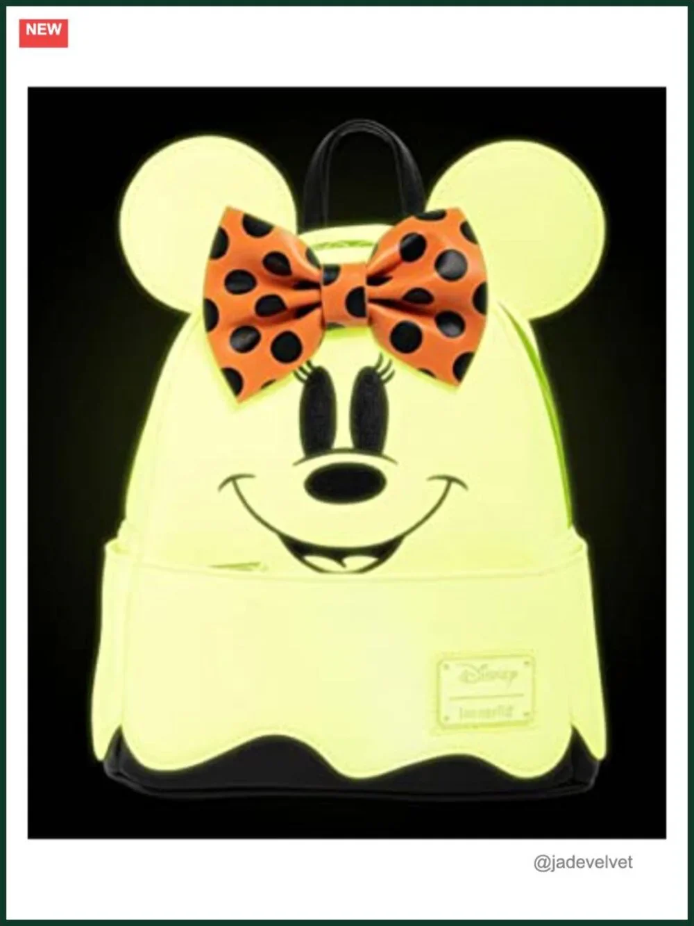 Loungefly Disney Ghost Minnie Mouse Glow in the Dark Faux Leather Double Strap